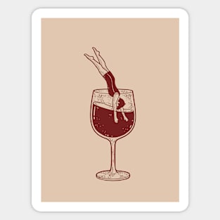 Dive Into Wineglass Sticker